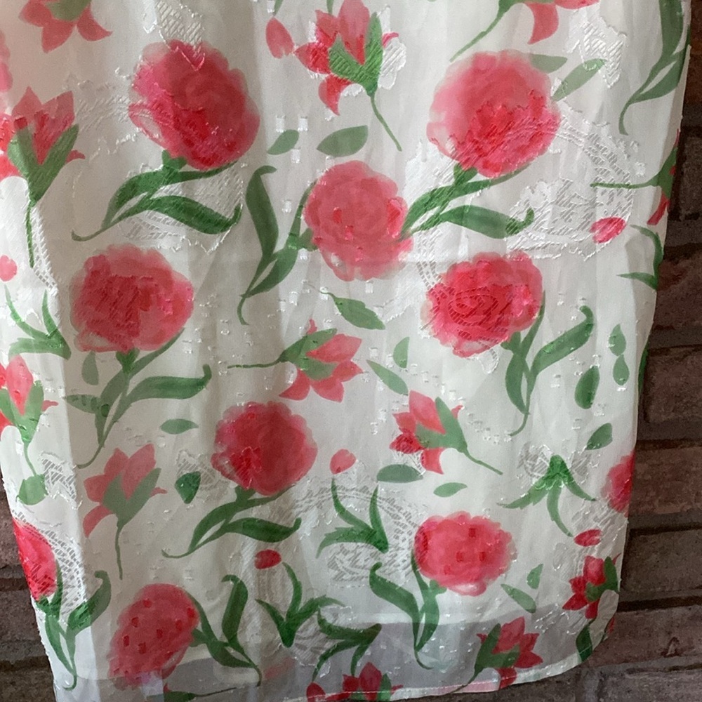 Commense Cream, Rose and Green Floral Dress XS NWT - Picture 9 of 16